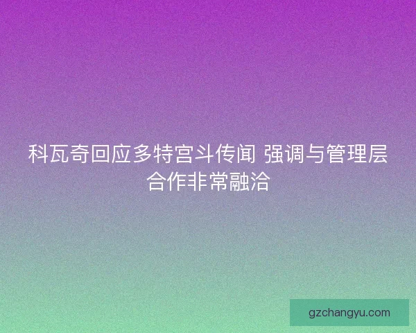 科瓦奇回应多特宫斗传闻 强调与管理层合作非常融洽 科瓦奇回应多特宫斗传闻 强调与管理层合作非常融洽