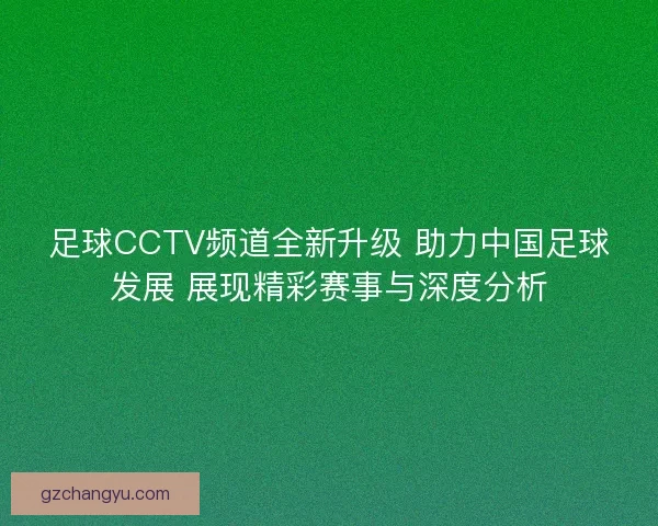 足球CCTV频道全新升级 助力中国足球发展 展现精彩赛事与深度分析 足球CCTV频道全新升级 助力中国足球发展 展现精彩赛事与深度分析