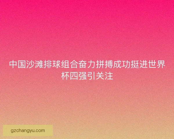 中国沙滩排球组合奋力拼搏成功挺进世界杯四强引关注 中国沙滩排球组合奋力拼搏成功挺进世界杯四强引关注